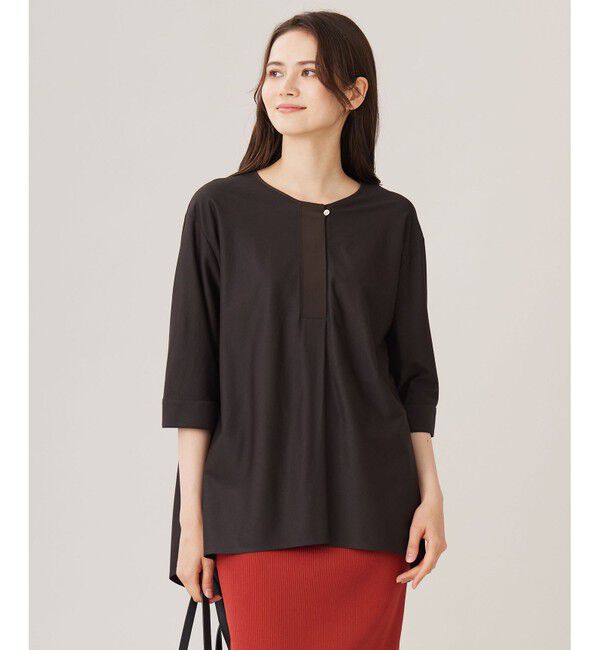 自由区「【カタログ掲載・洗える】リヨセルコットンツイル ブラウス」|シャツ・ブラウス|ﾀﾞｰｸﾌﾞ