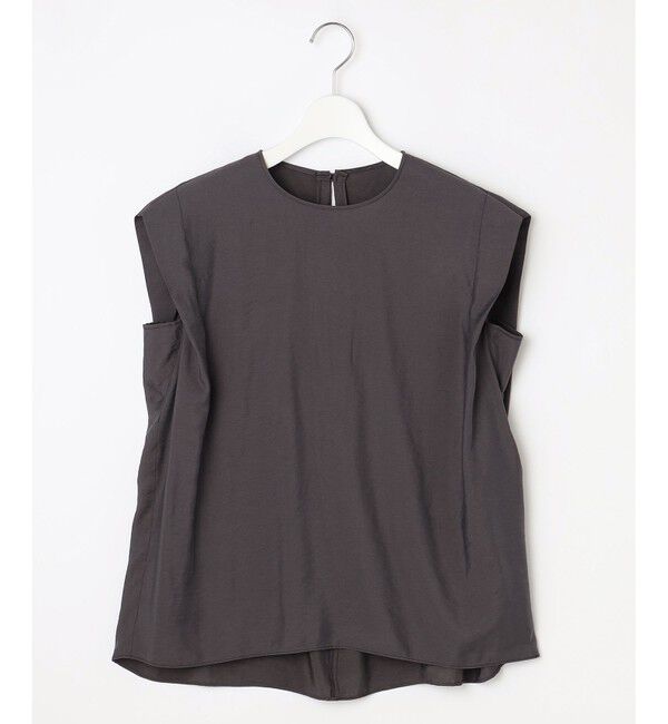 自由区「【カタログ掲載・セットアップ対応・接触冷感・UVケア・洗える】エアリーツイルノースリーブ ブラウス」|シャツ・ブラウス|