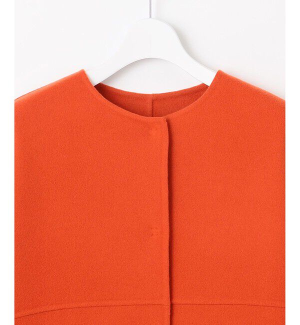 自由区「【SHIHOさん着用】ウールリバーノーカラー コート」|ノーカラーコート|