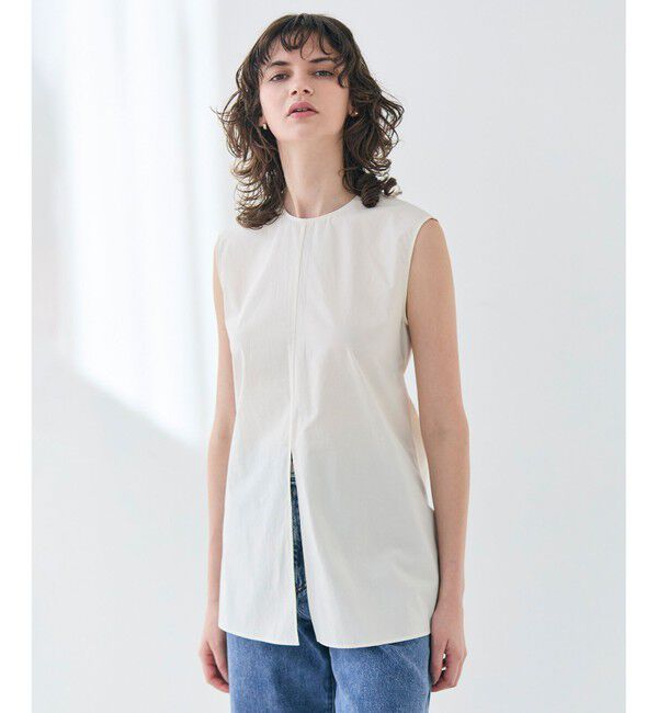 BEIGE,「【洗える・GISELe 6月号掲載】MALLOW / バックリボンコットンノースリーブブラウス」|シャツ・ブラウス|Meringue