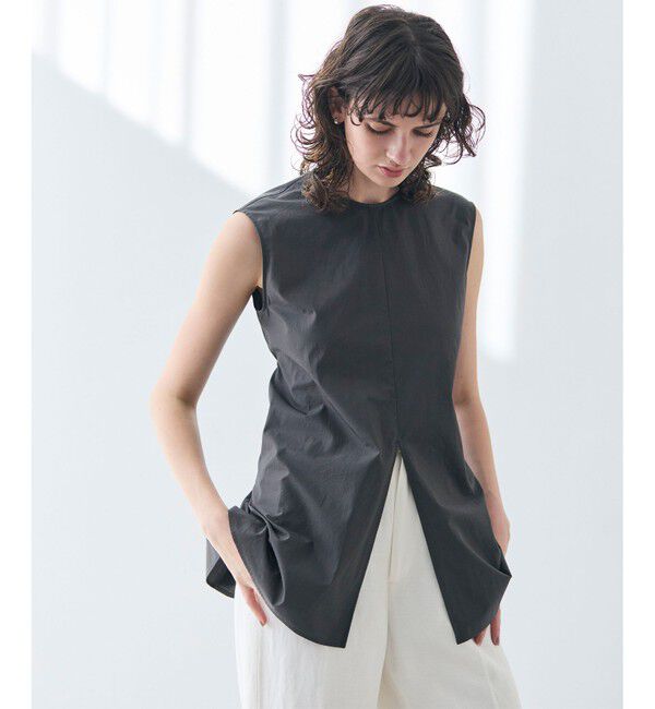 BEIGE,「【洗える・GISELe 6月号掲載】MALLOW / バックリボンコットンノースリーブブラウス」|シャツ・ブラウス|