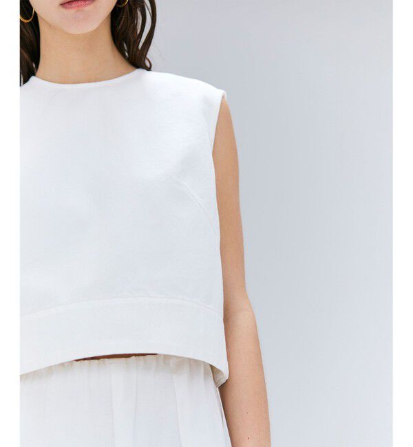 BEIGE,「【洗える・Oggi ８月号掲載】NAVIGLIO / ショート丈ノースリーブデニムブラウス」|シャツ・ブラウス|