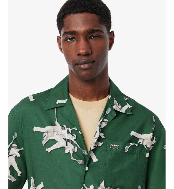 LACOSTE「ルネ・ラコステテキスタイルオープンカラーシャツ」|シャツ・ブラウス|