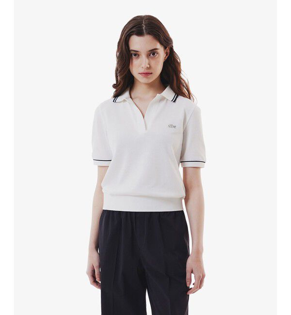 LACOSTE「スキッパーネックポロシャツ」|ポロシャツ|ホワイト