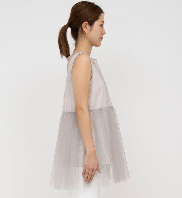 NOLLEY'S「2WAYチュール ノースリーブブラウス」|シャツ・ブラウス|