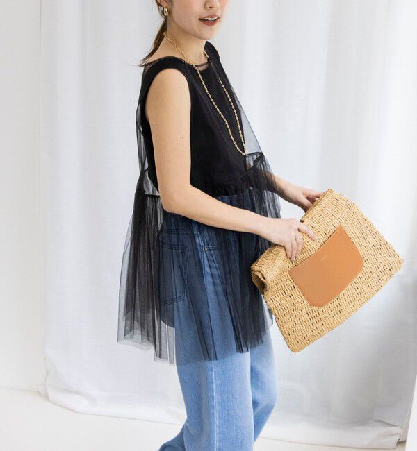 NOLLEY'S「2WAYチュール ノースリーブブラウス」|シャツ・ブラウス|