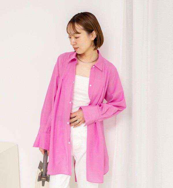 NOLLEY'S「ウォッシャブルウエストリボン2WAYロングシャツ」|シャツ・ブラウス|