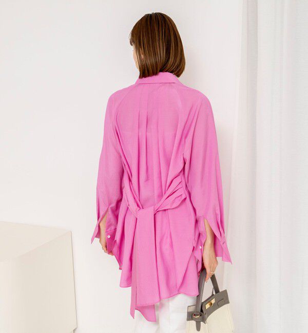 NOLLEY'S「ウォッシャブルウエストリボン2WAYロングシャツ」|シャツ・ブラウス|