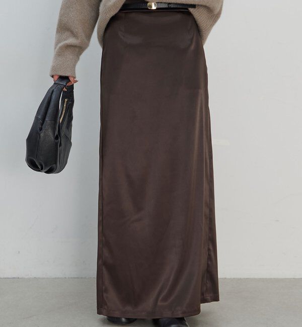  「【手洗い可能】ストレッチサテンタイトスカート」|スカート|