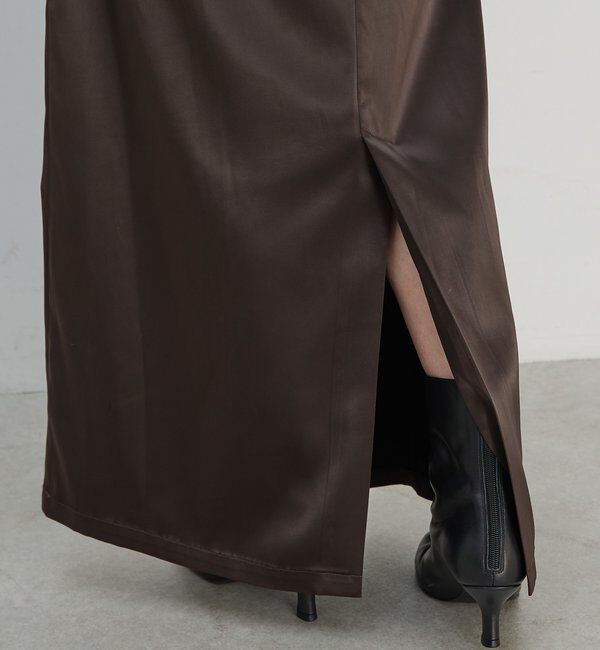  「【手洗い可能】ストレッチサテンタイトスカート」|スカート|