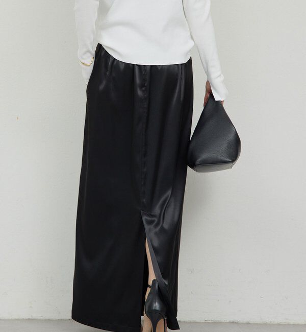  「【手洗い可能】ストレッチサテンタイトスカート」|スカート|