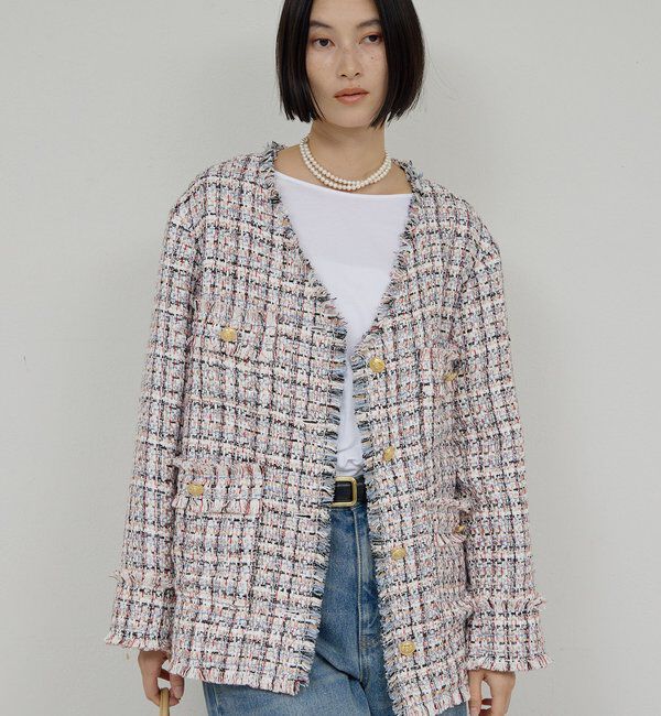  「ミックスヤーンツイードジャケット」|ベスト・ジレ|