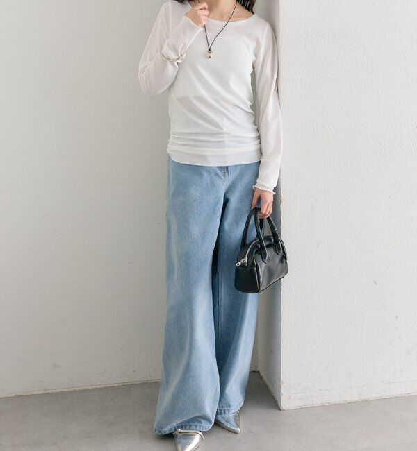  「裾ギャザーシアーロンＴ」|Tシャツ・カットソー|