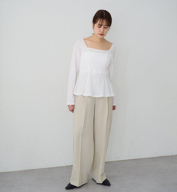  「【26SS予約】スクエアネックペプラムカットソー」|Tシャツ・カットソー|