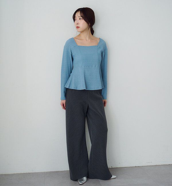  「【26SS予約】スクエアネックペプラムカットソー」|Tシャツ・カットソー|