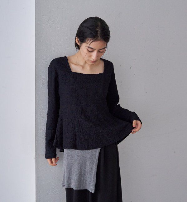  「【26SS予約】スクエアネックペプラムカットソー」|Tシャツ・カットソー|