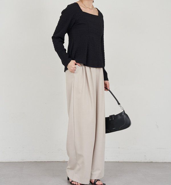  「【26SS予約】スクエアネックペプラムカットソー」|Tシャツ・カットソー|