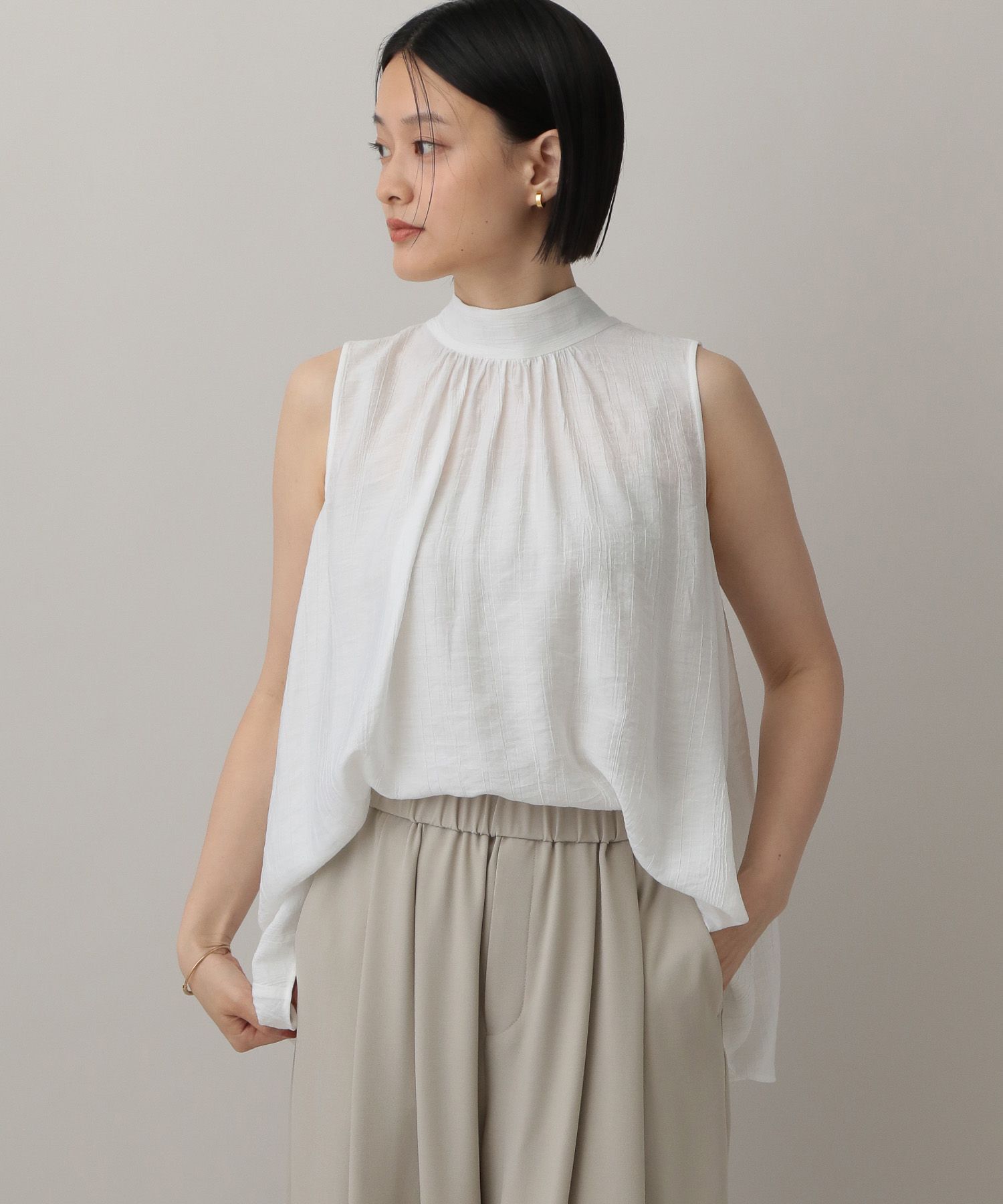 A part by 「ボウタイブラウスノースリーブ」|シャツ・ブラウス|