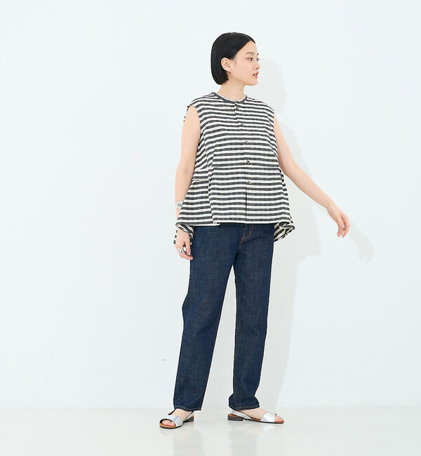 collex「ボーダーノースリーブブラウス」|シャツ・ブラウス|