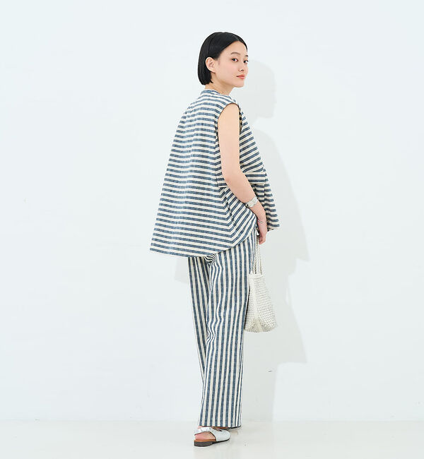 collex「ボーダーノースリーブブラウス」|シャツ・ブラウス|