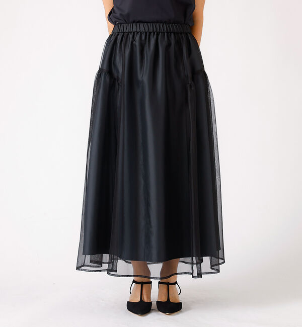 Rouge vif「シアー切替ギャザースカート」|スカート|