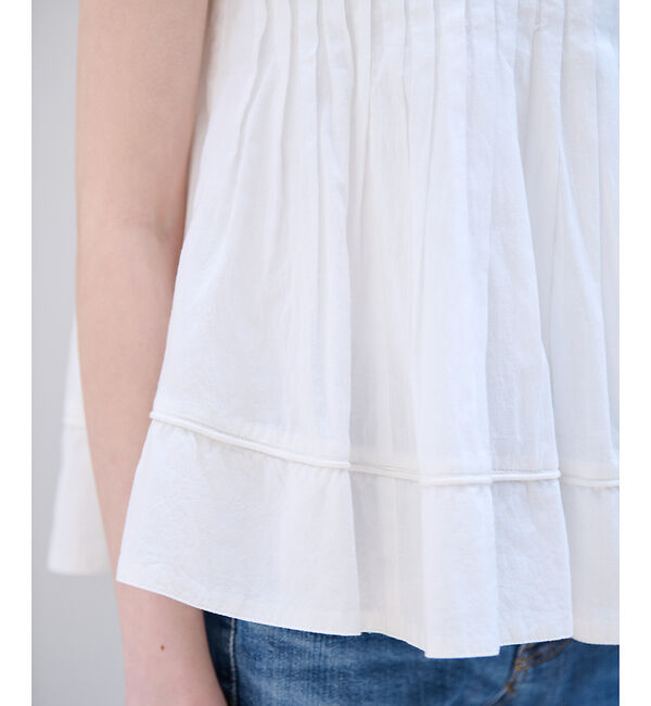 Rouge vif「【MICA&DEAL/マイカアンドディール】ノースリーブピンタックブラウス　タッ」|シャツ・ブラウス|