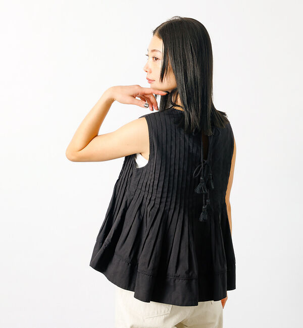 Rouge vif「【MICA&DEAL/マイカアンドディール】ノースリーブピンタックブラウス　タッ」|シャツ・ブラウス|