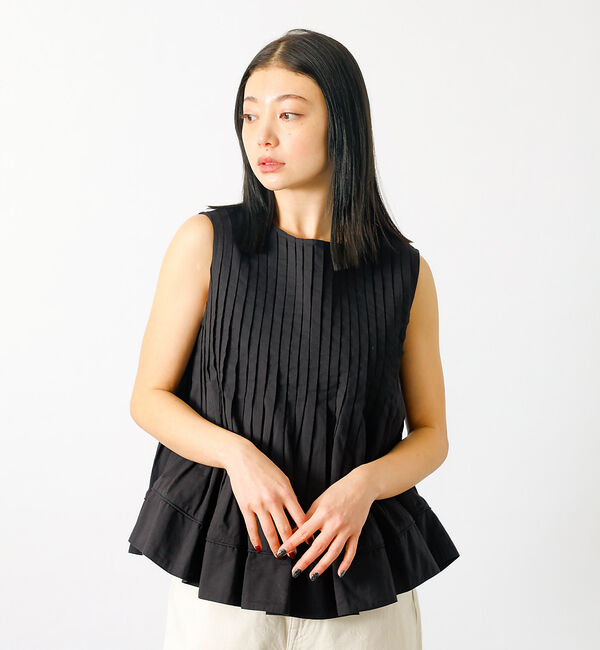 Rouge vif「【MICA&DEAL/マイカアンドディール】ノースリーブピンタックブラウス　タッ」|シャツ・ブラウス|