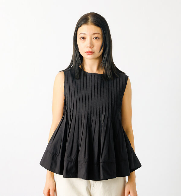 Rouge vif「【MICA&DEAL/マイカアンドディール】ノースリーブピンタックブラウス　タッ」|シャツ・ブラウス|