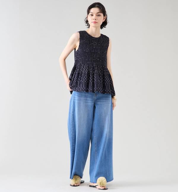 TIARA「《別注》【ne Quittez pas/ヌキテパ】ノースリーブドットブラウス」|シャツ・ブラウス|