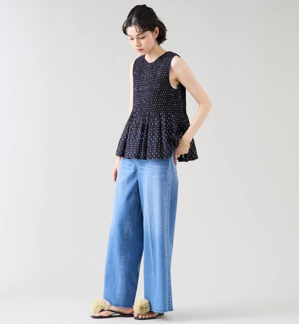 TIARA「《別注》【ne Quittez pas/ヌキテパ】ノースリーブドットブラウス」|シャツ・ブラウス|