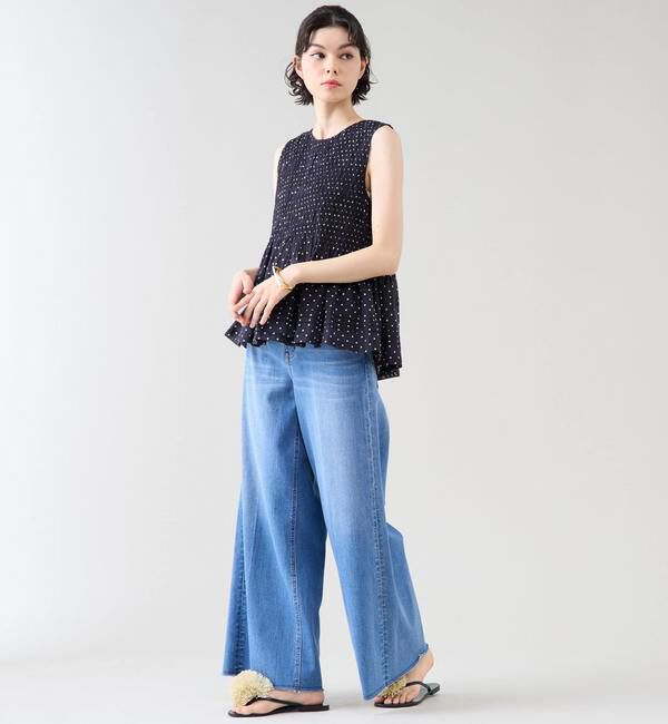 TIARA「《別注》【ne Quittez pas/ヌキテパ】ノースリーブドットブラウス」|シャツ・ブラウス|