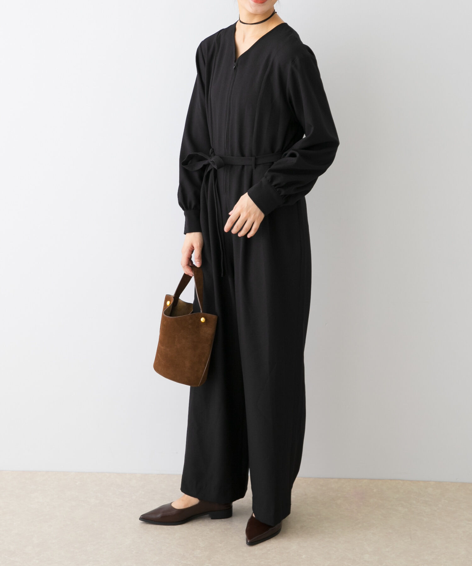 URBAN RESEARCH ROSSO「『UR TECH SMOOTHLUXE』F by ROSSO　ハーフZIPジャンプスーツ」|スカート|