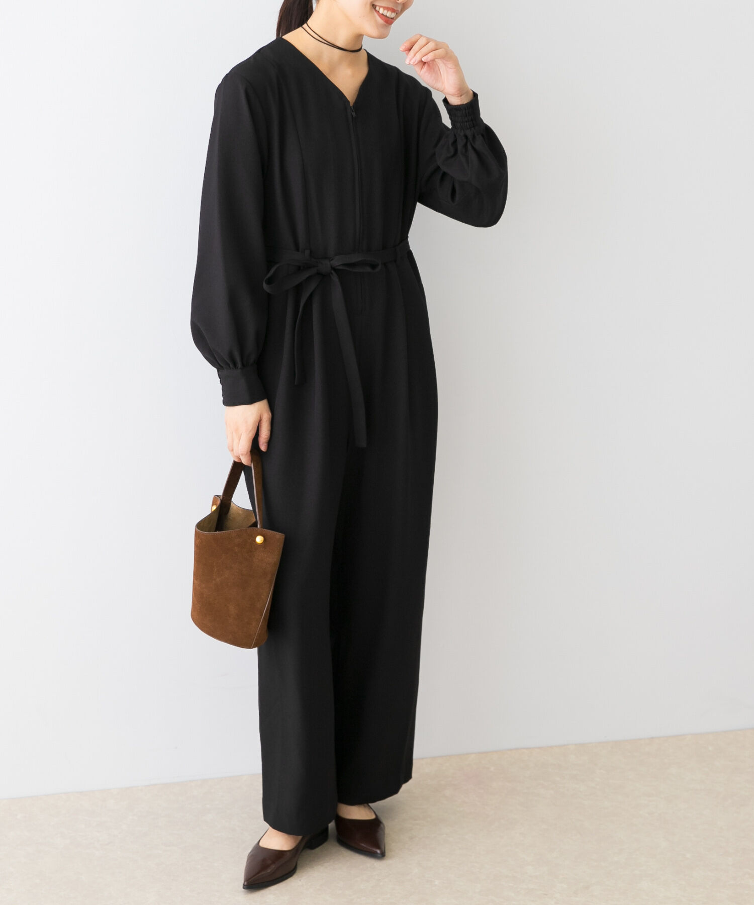 URBAN RESEARCH ROSSO「『UR TECH SMOOTHLUXE』F by ROSSO　ハーフZIPジャンプスーツ」|スカート|