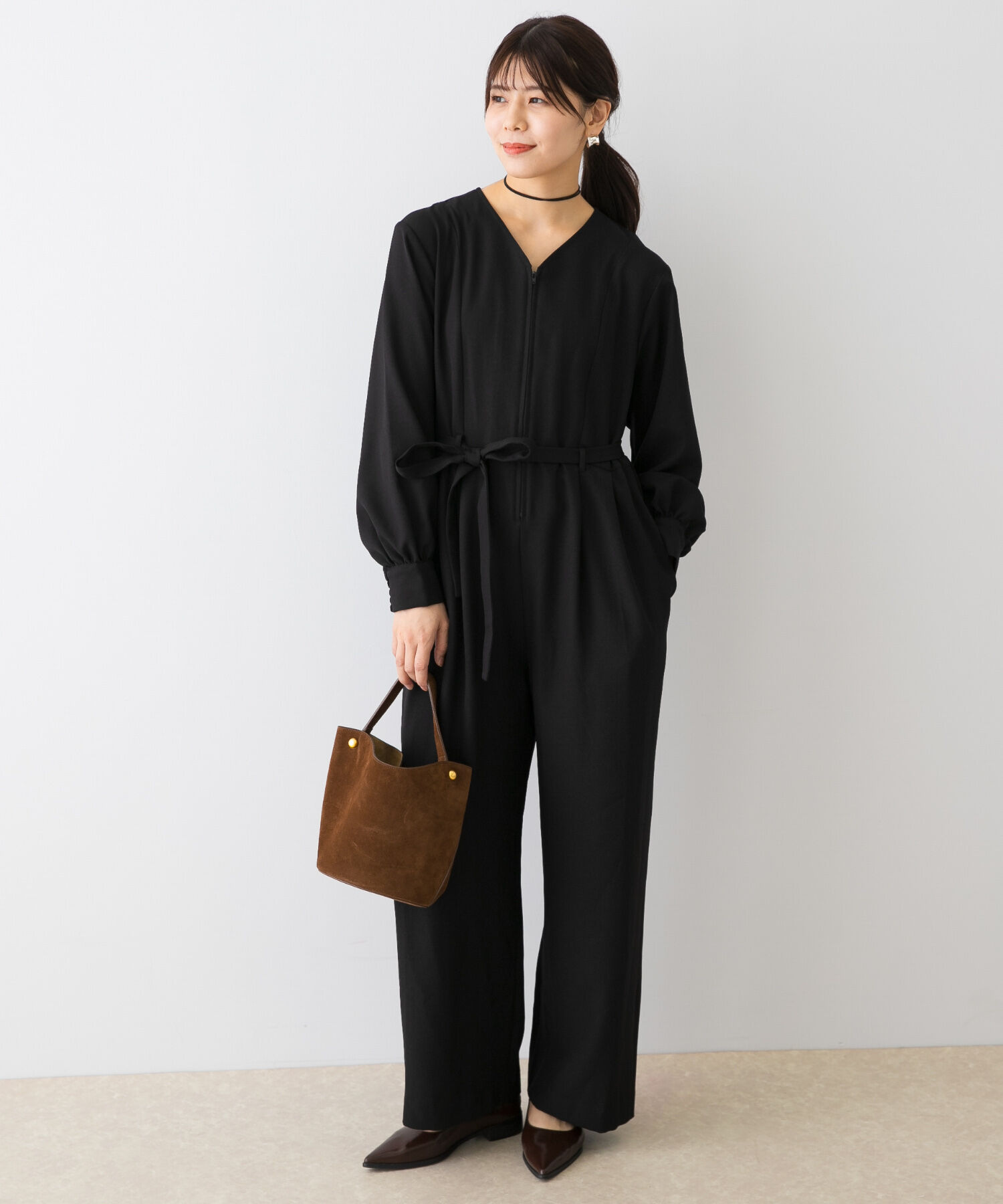 URBAN RESEARCH ROSSO「『UR TECH SMOOTHLUXE』F by ROSSO　ハーフZIPジャンプスーツ」|スカート|