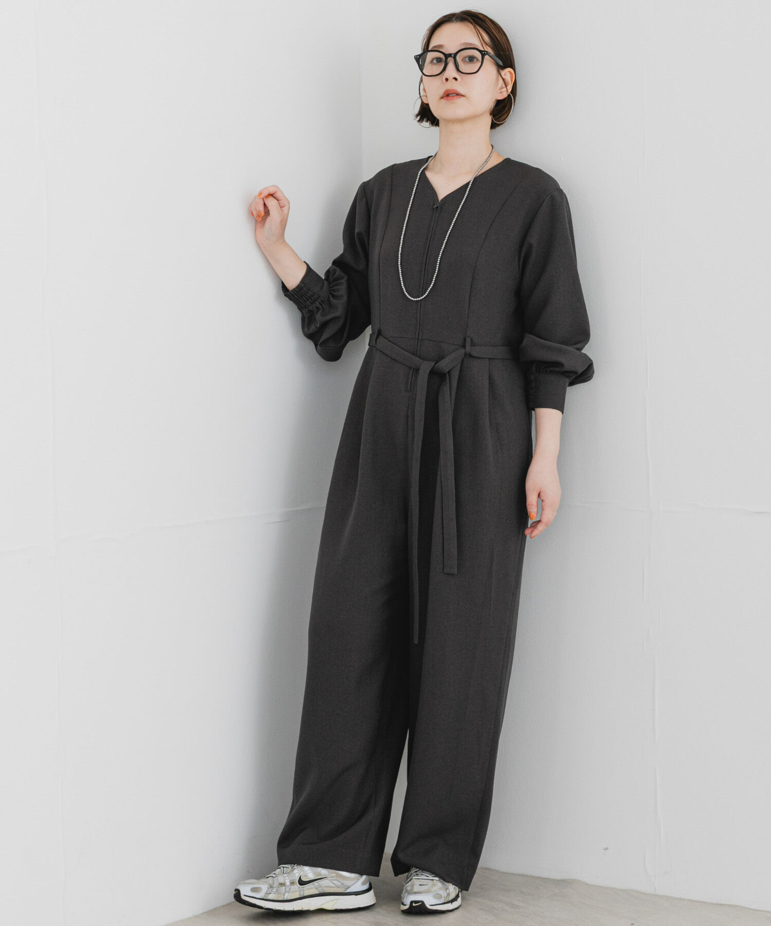 URBAN RESEARCH ROSSO「『UR TECH SMOOTHLUXE』F by ROSSO　ハーフZIPジャンプスーツ」|スカート|