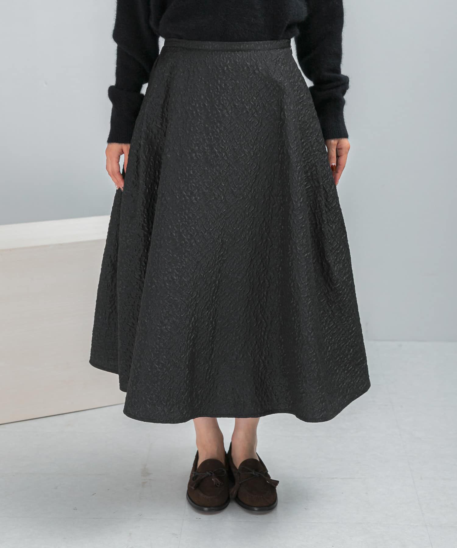 URBAN RESEARCH ROSSO「ジャガードサイドタックフレアスカート」|スカート|