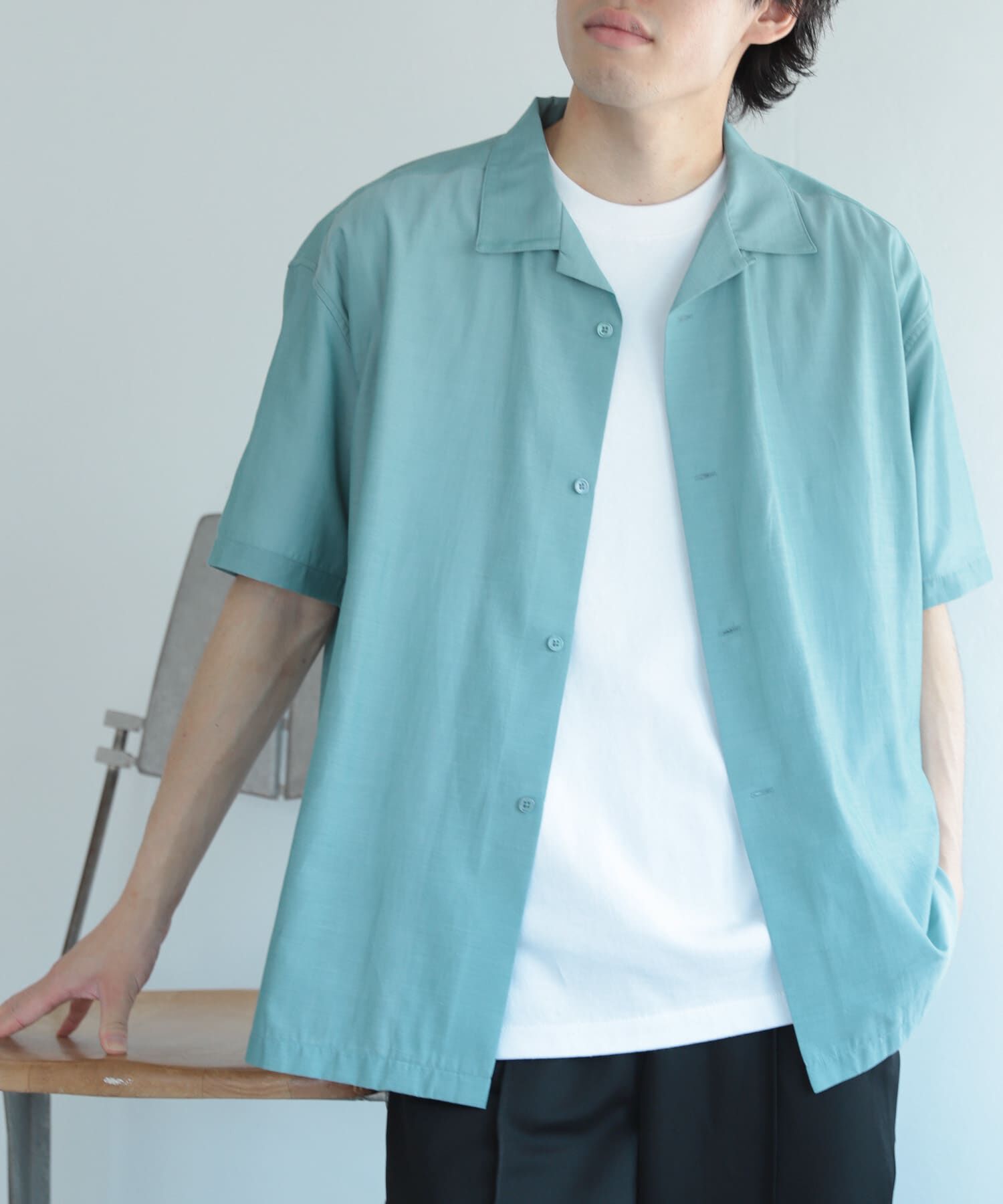 SENSE OF PLACE by URBAN RESEARCH「シアーシャンブレーオープンカラーシャツ」|シャツ・ブラウス|