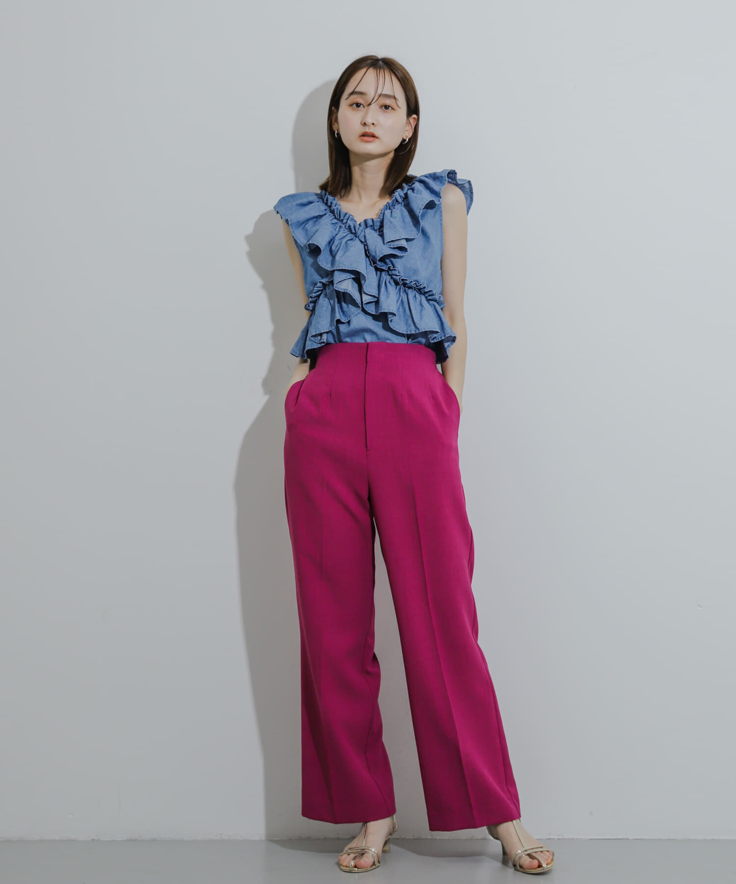 SENSE OF PLACE by URBAN RESEARCH「2WAYフリルノースリーブブラウス」|シャツ・ブラウス|