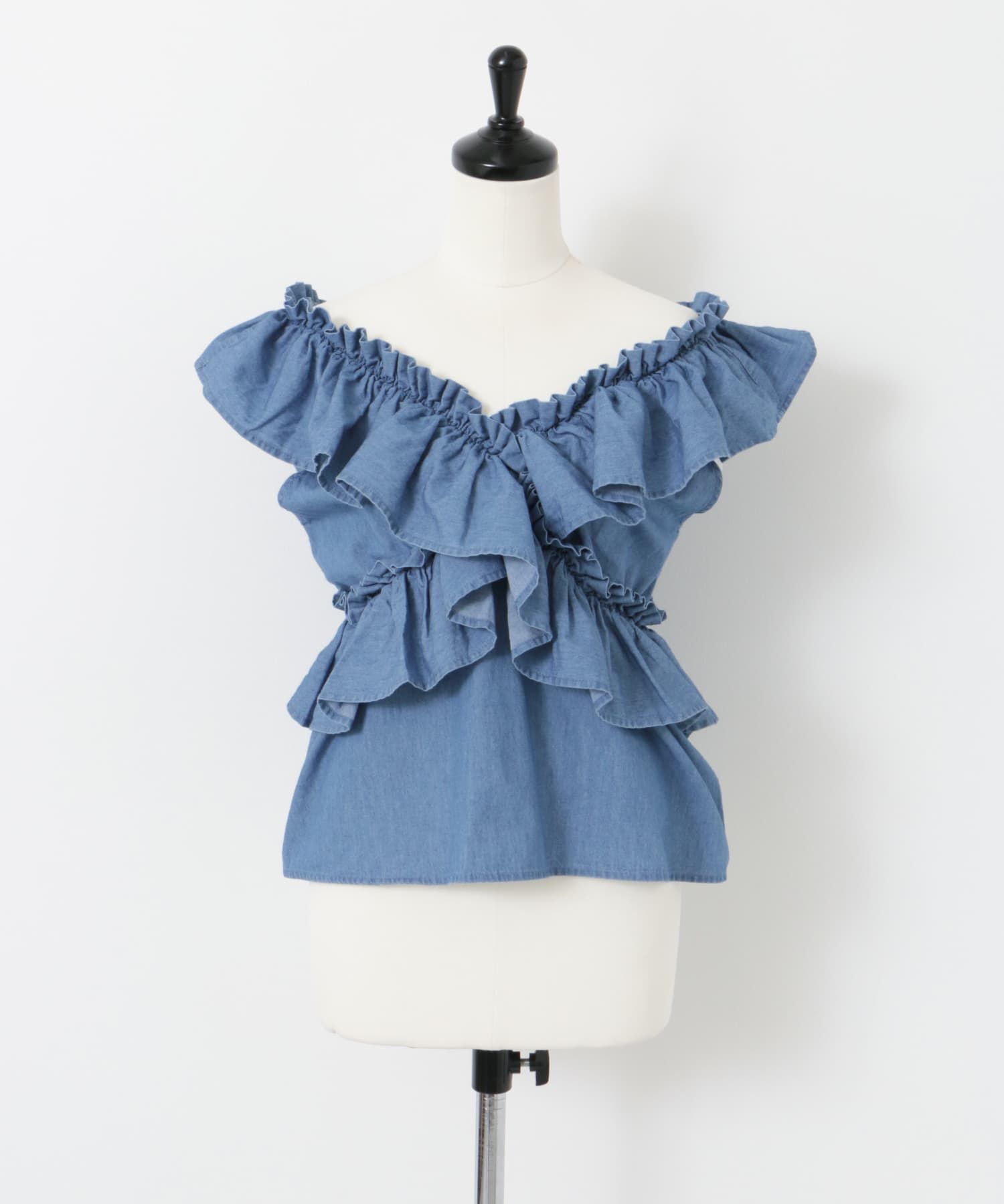 SENSE OF PLACE by URBAN RESEARCH「2WAYフリルノースリーブブラウス」|シャツ・ブラウス|