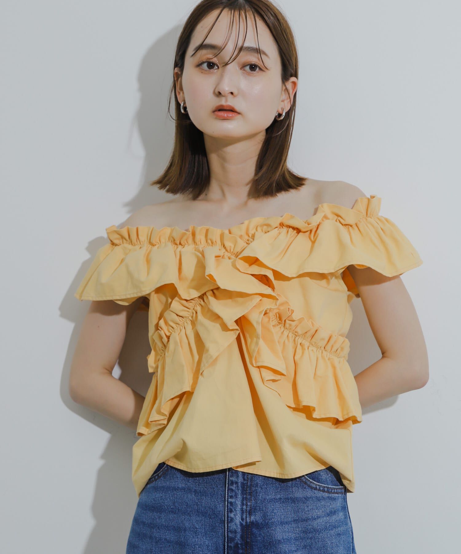 SENSE OF PLACE by URBAN RESEARCH「2WAYフリルノースリーブブラウス」|シャツ・ブラウス|