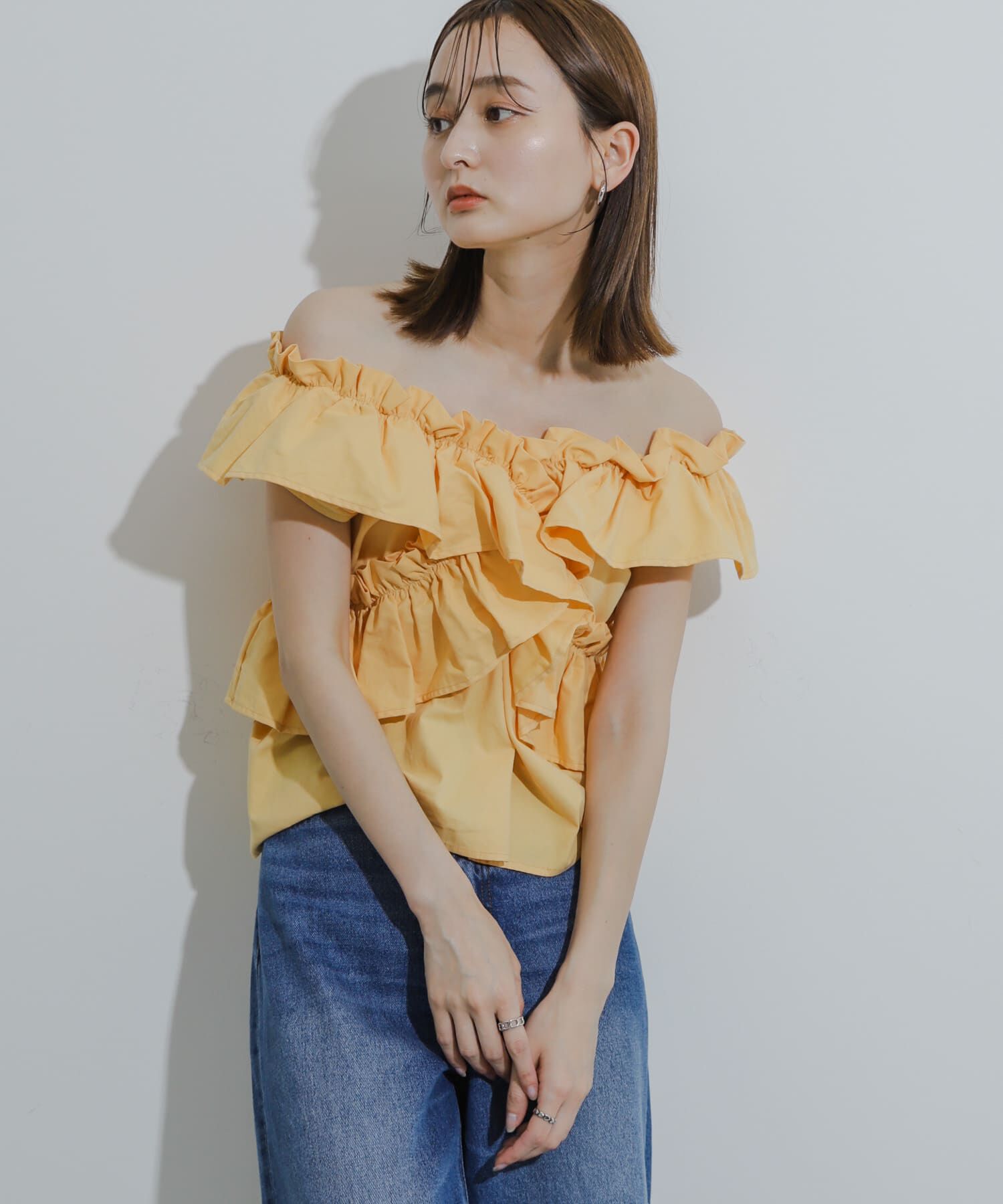 SENSE OF PLACE by URBAN RESEARCH「2WAYフリルノースリーブブラウス」|シャツ・ブラウス|