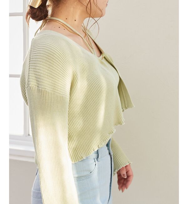 MAJESTICLEGON「キャミsetプレートニットカーデ」|ニット・セーター|