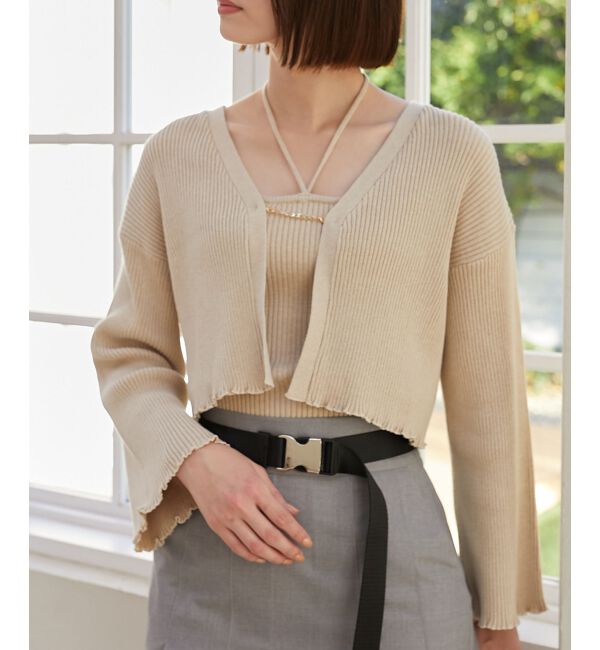 MAJESTICLEGON「キャミsetプレートニットカーデ」|ニット・セーター|