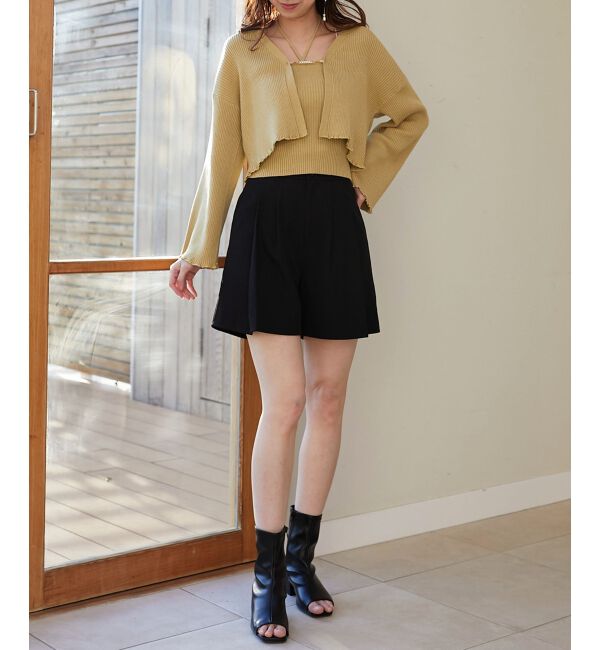 MAJESTICLEGON「キャミsetプレートニットカーデ」|ニット・セーター|