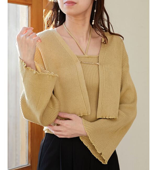 MAJESTICLEGON「キャミsetプレートニットカーデ」|ニット・セーター|