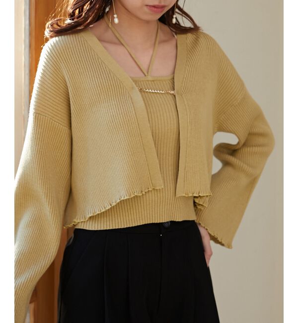 MAJESTICLEGON「キャミsetプレートニットカーデ」|ニット・セーター|