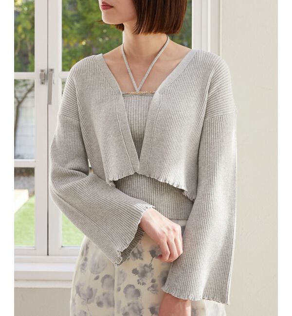 MAJESTICLEGON「キャミsetプレートニットカーデ」|ニット・セーター|