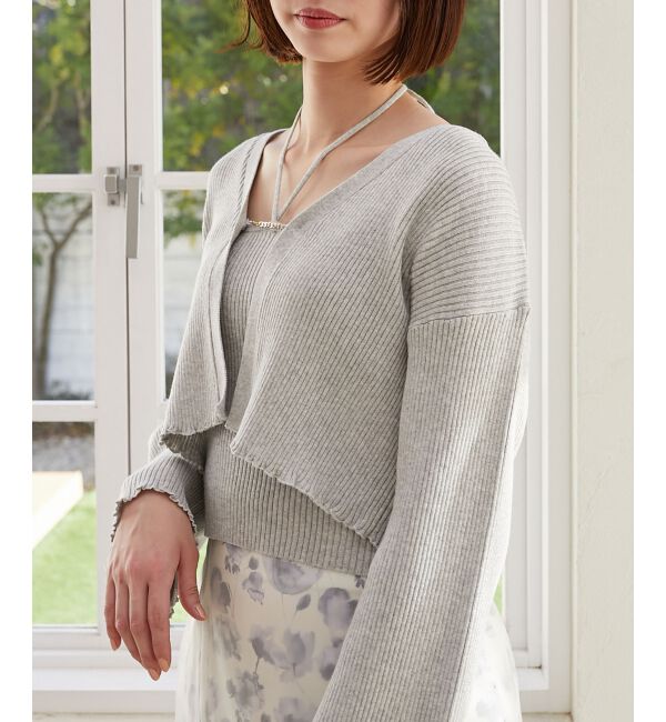 MAJESTICLEGON「キャミsetプレートニットカーデ」|ニット・セーター|