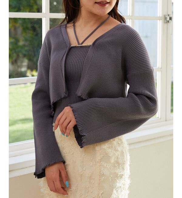 MAJESTICLEGON「キャミsetプレートニットカーデ」|ニット・セーター|